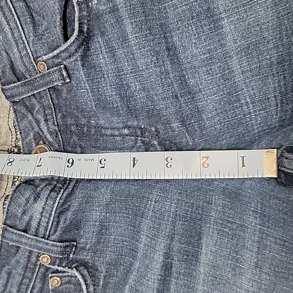 Dylan George "Alexandra" Flare Jeans Size 26 Distressed Low Rise, Med-Dark Wash - Picture 5 of 13